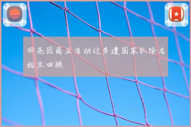 田亮因商业活动过多遭国家队除名始末回顾